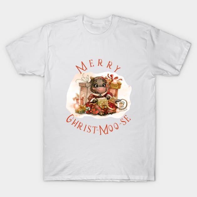 Christmas Cow, Cute,Country,Adorable T-Shirt by allthumbs